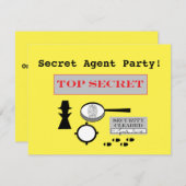 Party Einladungen "Secret Agent/Spy" (Vorne/Hinten)
