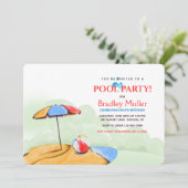 Party Einladungen Strand/Pool (Stehend Vorderseite)