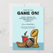 Party Einladungen über Lebensmittel und Fußball (Vorderseite)