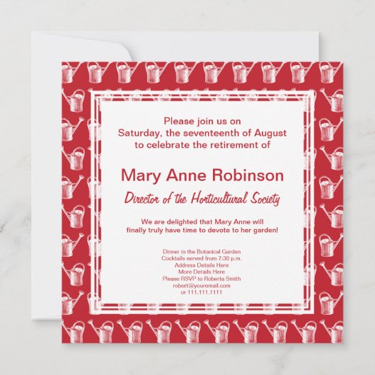 Party Einladungen von Funny Gardener im Ruhestand (Rückseite)