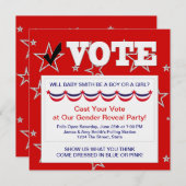 Party Einladungen von Red White Blue Gender (Vorne/Hinten)