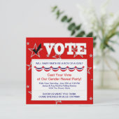 Party Einladungen von Red White Blue Gender (Stehend Vorderseite)