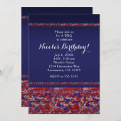 Party Einladungen von Red White & Blue Sparkle Seq (Vorne/Hinten)