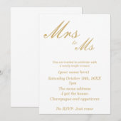 Party Einladungen von Scheidungen (weiß und gold) (Vorne/Hinten)