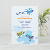 Party Einladungen von Wassergewehren (Stehend Vorderseite)