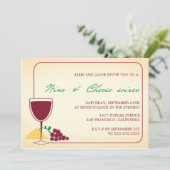 Party Einladungen von Wein und Käse (Stehend Vorderseite)
