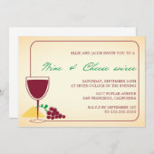 Party Einladungen von Wein und Käse (Vorne/Hinten)