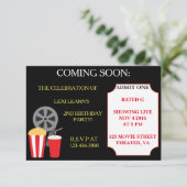 Party Einladungen zu Filmen (Stehend Vorderseite)