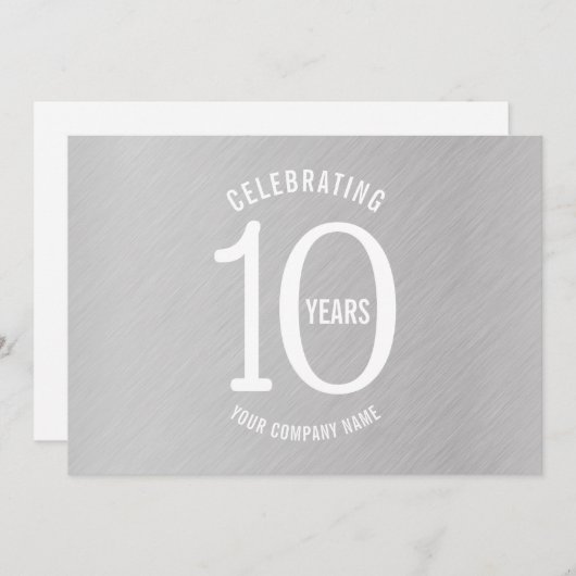 Party Einladungen zum 10-jährigen Firmenjubiläum (Vorne/Hinten)