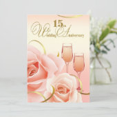Party Einladungen zum 15. Hochzeitstag (Stehend Vorderseite)