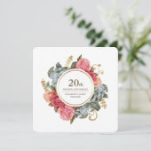 Party Einladungen zum 20. Hochzeitstag (Stehend Vorderseite)