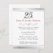 Party Einladungen zum 25. Hochzeitstag (Vorne/Hinten)