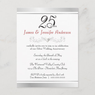 Party Einladungen zum 25. Hochzeitstag