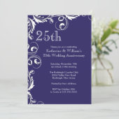 Party Einladungen zum 25. Hochzeitstag (Stehend Vorderseite)