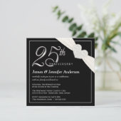 Party Einladungen zum 25. Hochzeitstag (Stehend Vorderseite)