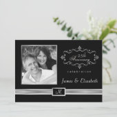 Party Einladungen zum 25. Jahrestag - mit Foto (Stehend Vorderseite)