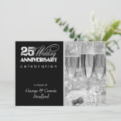 Party Einladungen zum 25. Jahrestag - Personalisie (Stehend Vorderseite)