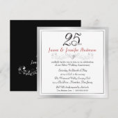 Party Einladungen zum 25. Jahrestag Silberplatz (Vorne/Hinten)