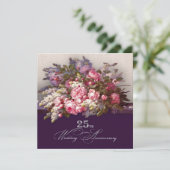Party Einladungen zum 25. Mal zum Hochzeitstag (Stehend Vorderseite)