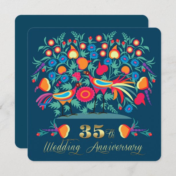 35 Jahre Hochzeitstag Einladungen Zazzle.de