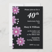 Party Einladungen zum 40. Hochzeitstag (Rückseite)