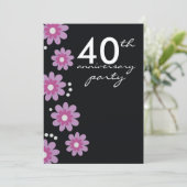Party Einladungen zum 40. Hochzeitstag (Stehend Vorderseite)