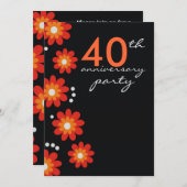 Party Einladungen zum 40. Hochzeitstag (Vorne/Hinten)