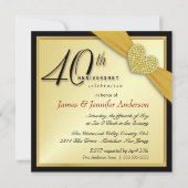 Party Einladungen zum 40. Jahrestag - Gold (Vorderseite)
