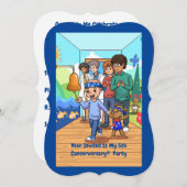 Party Einladungen zum 5. (Vorne/Hinten)