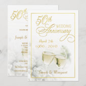 Party Einladungen zum 50. Geburtstag der goldenen  (Vorne/Hinten)