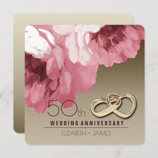 Party Einladungen zum 50. Hochzeitstag (Vorne/Hinten)