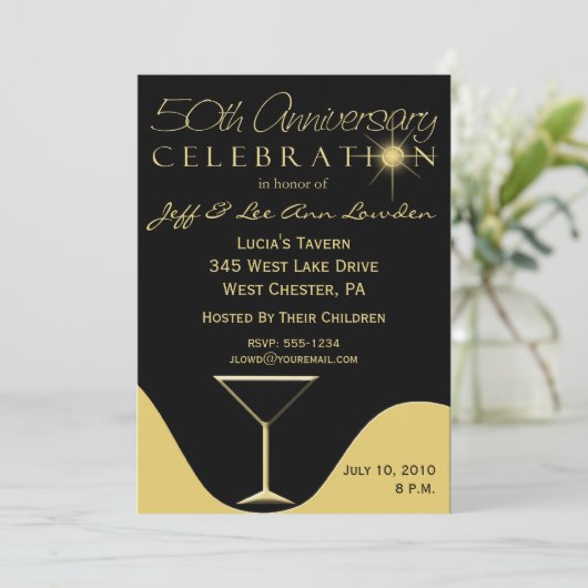 Party Einladungen zum 50. Jahrestag (Stehend Vorderseite)
