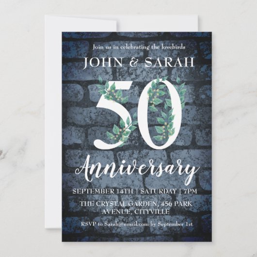 Party Einladungen zum 50-jährigen Jubiläum (Vorderseite)