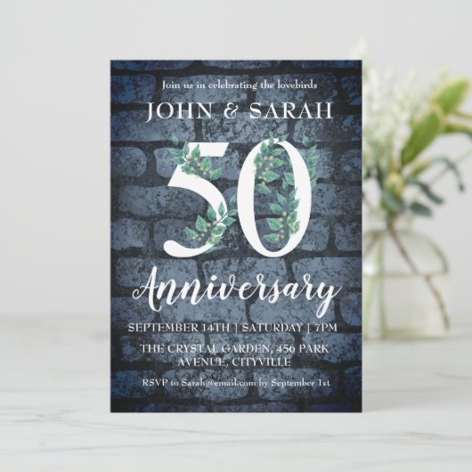 Party Einladungen zum 50-jährigen Jubiläum (Stehend Vorderseite)