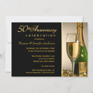 Party Einladungen zum 50. Jubiläum mit Monogram