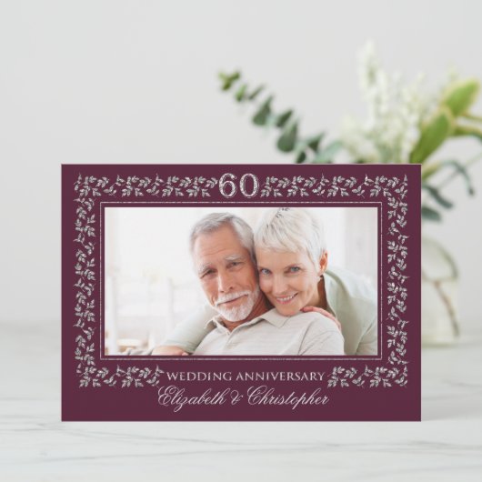 Party Einladungen zum 60. Hochzeitstag (Stehend Vorderseite)