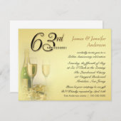 Party Einladungen zum 63. Hochzeitstag (Vorne/Hinten)