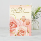 Party Einladungen zum 65. Hochzeitstag (Stehend Vorderseite)