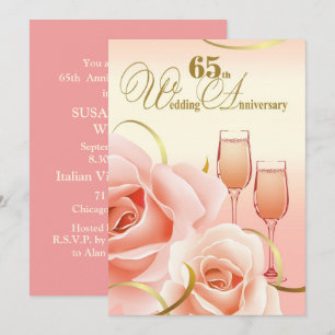 Party Einladungen zum 65. Hochzeitstag