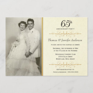 Party Einladungen zum 65. Hochzeitstag