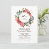 Party Einladungen zum 65. Hochzeitstag (Stehend Vorderseite)