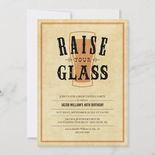 Party Einladungen zum Bierverkohlen (Vorderseite)