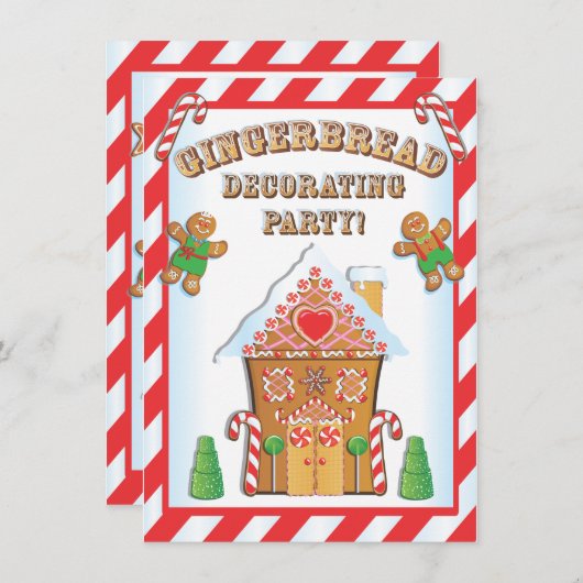 Party Einladungen zum Dekorieren von Lebkuchen (Vorne/Hinten)