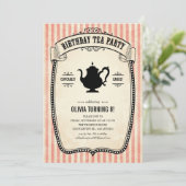 Party Einladungen zum Geburtstag Tee (Stehend Vorderseite)