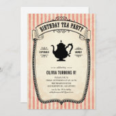 Party Einladungen zum Geburtstag Tee (Vorne/Hinten)