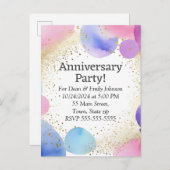 Party Einladungen zum Jahrestag (Vorne/Hinten)