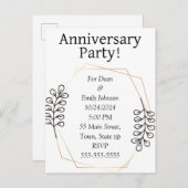 Party Einladungen zum Jahrestag (Vorne/Hinten)
