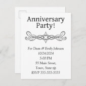 Party Einladungen zum Jahrestag (Vorne/Hinten)