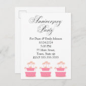 Party Einladungen zum Jahrestag (Vorne/Hinten)