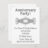Party Einladungen zum Jahrestag (Vorne/Hinten)